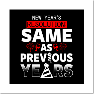 Funny 2024 New Year Resolution Slogan Typography Posters and Art
